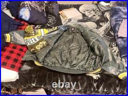 NFL Green Bay Packers Leather Jacket Classic/Throwback Logo Size L Mens
