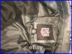NFL Green Bay Packers Leather Jacket Classic/Throwback Logo Size L Mens