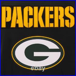 NFL Green Bay Packers Reversible Fleece Jacket PVC Sleeves Embroidered Logos JHD NFL Green Bay Packers Reversible Fleece Jacket PVC Sleeves Embroidered Logos JHD