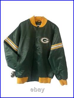 NFL Green Bay Packers Starter Satin Streetwear Bomber Varsity Jacket Rare Large
