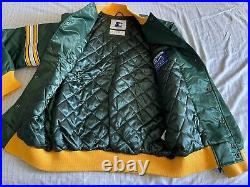NFL Green Bay Packers Starter Satin Streetwear Bomber Varsity Jacket Rare Large