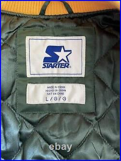 NFL Green Bay Packers Starter Satin Streetwear Bomber Varsity Jacket Rare Large