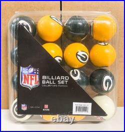 NFL Licensed Retro Pool Ball Set GREEN BAY PACKERS Billiards COMPLETE SET 16