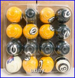 NFL Licensed Retro Pool Ball Set GREEN BAY PACKERS Billiards COMPLETE SET 16