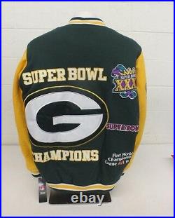 NFL Team Apparel Green Bay Packers Super Bowl XXXI Cotton Jacket XXL NEW LOOK
