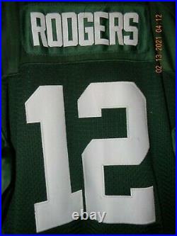 NIKE Green Bay Packers Green AARON ROGERS Football Jersey, Size 48