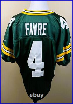 NIKE PRO LINE Mens 52 Green Bay Packers BRETT FAVRE 4 HOF NFL Green Sewn Jersey