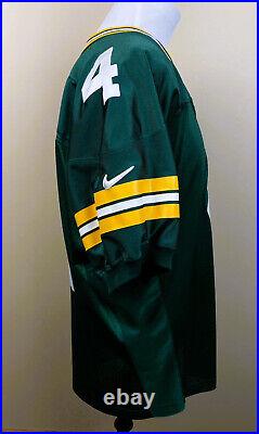 NIKE PRO LINE Mens 52 Green Bay Packers BRETT FAVRE 4 HOF NFL Green Sewn Jersey