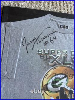 New Autographed Green Bay Packers Super Bowl XLV T-Shirt #55 Bishop #64 Kramer