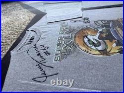 New Autographed Green Bay Packers Super Bowl XLV T-Shirt #55 Bishop #64 Kramer