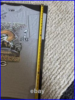 New Autographed Green Bay Packers Super Bowl XLV T-Shirt #55 Bishop #64 Kramer