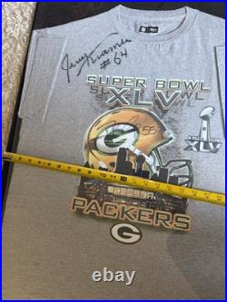 New Autographed Green Bay Packers Super Bowl XLV T-Shirt #55 Bishop #64 Kramer