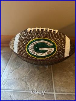 New Green Bay Packers Football Rhinestoned by hand Official size (Sz9)