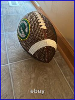 New Green Bay Packers Football Rhinestoned by hand Official size (Sz9)