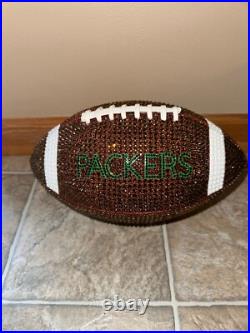 New Green Bay Packers Football Rhinestoned by hand Official size (Sz9)