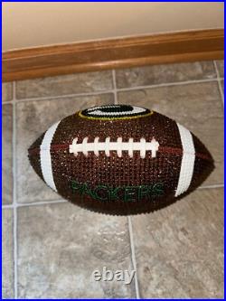New Green Bay Packers Football Rhinestoned by hand Official size (Sz9)