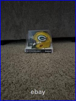 New Green Bay Packers Gold Crystal Rhinestone Mini Helmet Ridell