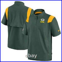 New Green Bay Packers Nike Coaches Chevron Lockup Pullover Jacket Men's 2022 NFL
