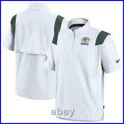 New Green Bay Packers Nike Coaches Chevron Lockup Pullover Jacket Men's 2022 NFL