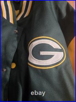 New NFL Varsity Green Bay Packers Jacket Mens 4XL Button Up