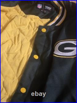 New NFL Varsity Green Bay Packers Jacket Mens 4XL Button Up