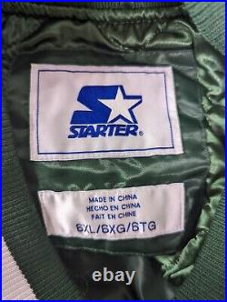 New Starter Green Bay Packers Satin Bomber Jacket Varsity Men's Size 6XL NWT