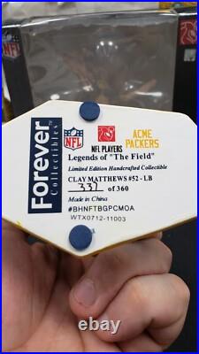 Nib 2012 Clay Matthews Green Bay Packers Bobblehead Acme Sace Dance Foco #ed/360