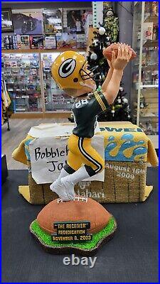 Nib Foco The Receiver Green Bay Packers Bobblehead Turf Base 18 Inch #68/100