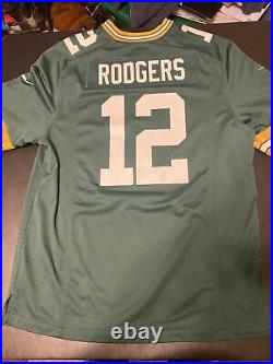 Nike Aaron Rodgers NFL Jersey Green Bay Packers On Field Size Large