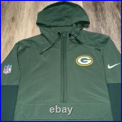 Nike Authentic Green Bay Packers Anorak Hoodie Sideline Coaches Jacket Green