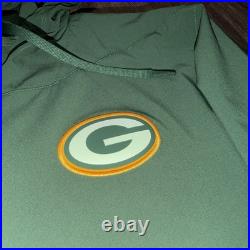 Nike Authentic Green Bay Packers Anorak Hoodie Sideline Coaches Jacket Green