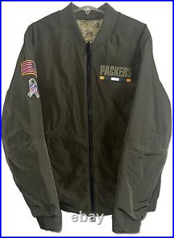 Nike Green Bay Packers Men's L NFL Salute to Service Reversible Bomber Jacket