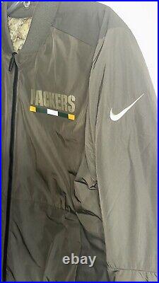 Nike Green Bay Packers Men's L NFL Salute to Service Reversible Bomber Jacket