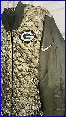 Nike Green Bay Packers Men's L NFL Salute to Service Reversible Bomber Jacket