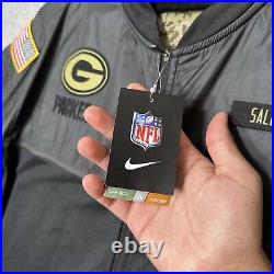 Nike Green Bay Packers Mens Salute To Service Military Zip Up Jacket Size 2XL
