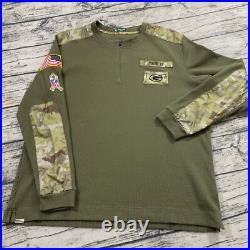Nike L On Field Issued 1/4 Zip Waffle Knit Henley Green Bay Packers Doug Collins