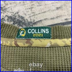 Nike L On Field Issued 1/4 Zip Waffle Knit Henley Green Bay Packers Doug Collins