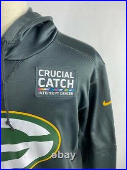 Nike Men L NFL Team Issued Green Bay Packers Hoodie Sweatshirt Gray Nick Collins