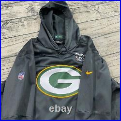 Nike Men L NFL Team Issued Green Bay Packers Hoodie Sweatshirt Gray Nick Collins