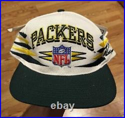 Nwt Vintage Green Bay Packers Diamond Cut Snapback Hat Cap Logo Athletic