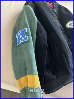 Official NFL Brand Men's Vintage Suede Green Bay Packers Varsity Jacket
