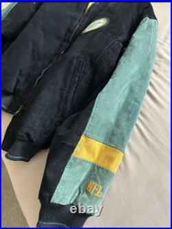 Official NFL Brand Men's Vintage Suede Green Bay Packers Varsity Jacket