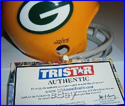 PACKERS Bart Starr signed mini helmet with Ice Bowl 12-31-67 Tristar AUTO Autograp