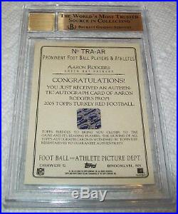 POP1 2005 Topps Turkey Red Autographs Gray Aaron Rodgers BGS 9.5 10 AUTO ROOKIE
