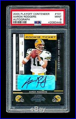 PSA 9 2005 Playoff Contenders Aaron Rodgers Rookie RC Clean Auto & Centered