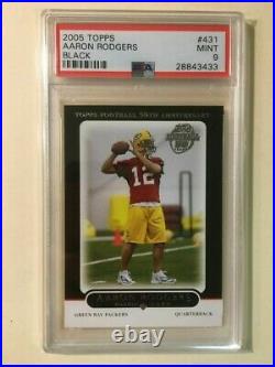 PSA 9 2005 Topps Aaron Rodgers Black POP 38, Only 24 PSA 10s Rookie RC Packers