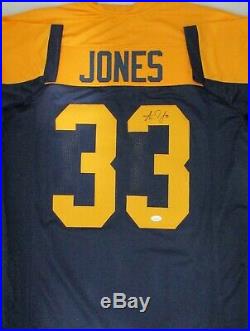 Packers AARON JONES #33 Signed Throwback Custom Replica Jersey AUTO JSA