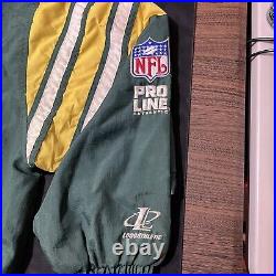 Packers Jacket Vintage Green Bay NFL Pro Line 90s Striped Logo Athletic Bomber