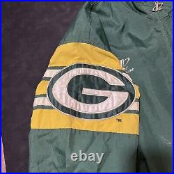 Packers Jacket Vintage Green Bay NFL Pro Line 90s Striped Logo Athletic Bomber