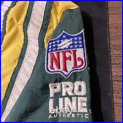 Packers Jacket Vintage Green Bay NFL Pro Line 90s Striped Logo Athletic Bomber